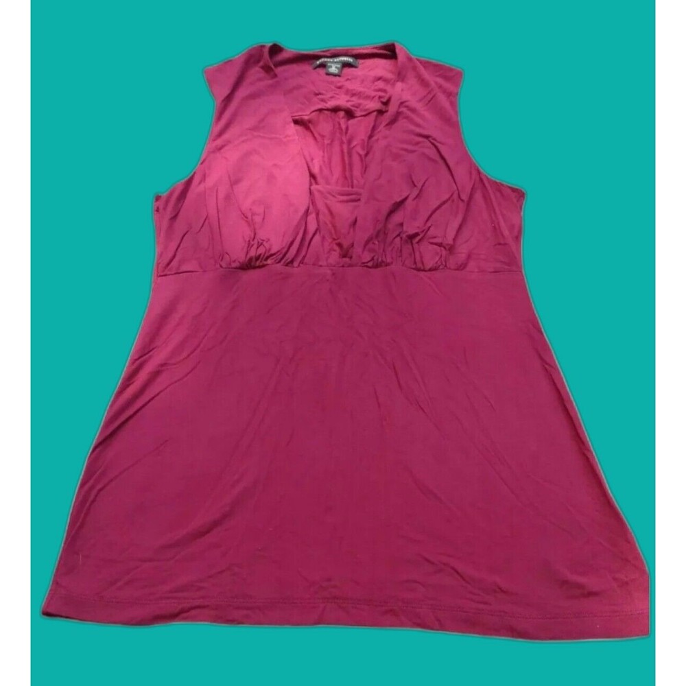 Banana Republic Woman Top Size M Purple Burgundy Sleeveless V Neck - Picture 1 of 4